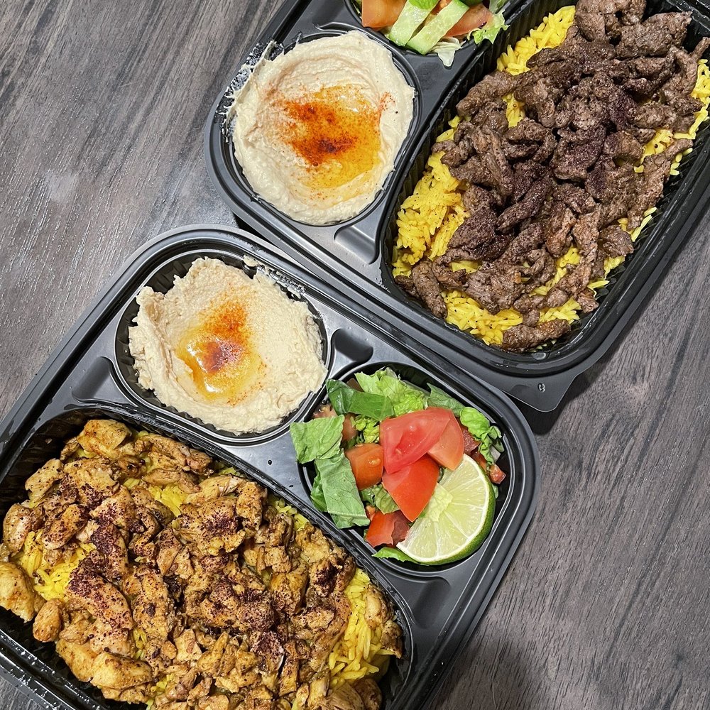 Pita Spot - three trays of food on a table - Mediterranean Near Me - Torrance, California Pita Spot - three trays of food on a table - Mediterranean Near Me - Torrance, California