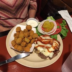 Graham's Smokehouse - Smokehouse burger with fried okra