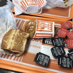 Double Whataburger with Bacon on Texas Toast, Onion Rings, Fries
