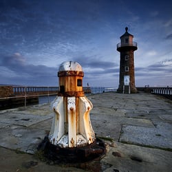 Whitby Harbour and Lighthouses