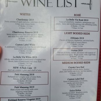 Potomac Point Winery - Wine list October 2020 - Wineries Near Me - Stafford, Virginia