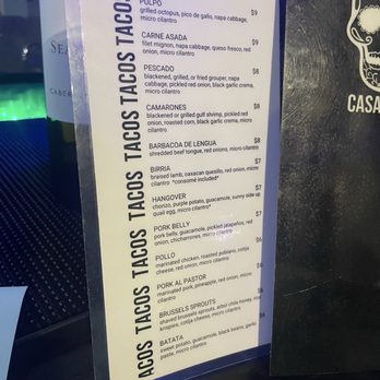 Casa Masa - Taco menu - Mexican Near Me - Siesta Key, Florida