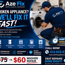 Aze Fix Appliance Repair - was1 WEEK SPECIAL: GET 20% OFF WASHER REPAIRS