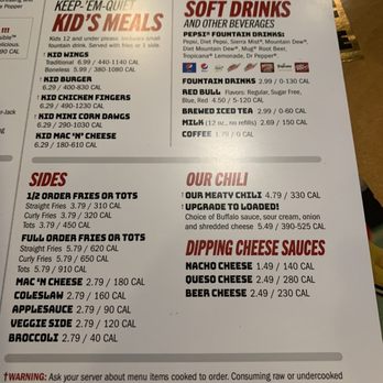 Wings Etc. - a menu for a restaurant - Chicken Wings Near Me - Benton Harbor, Michigan