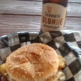 The best "hangover" burger with egg, hashbrown, bacon, and cheese :)