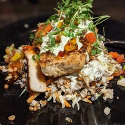 4 Sisters Wine Bar and Tapas - Pepper mahi was spectacular!