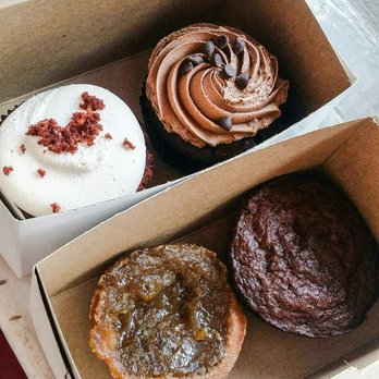 Bunner's Bakeshop - Red velvet cupcake, chocolate cupcake, butter tart, and a chocolate brownie    Soooo good! - Bakeries Near Me - Toronto, Ontario