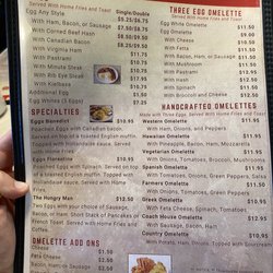 Franklin Town Line Diner Family Restaurant - Some of the menu
