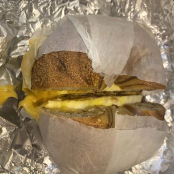 Kossar's Bagels & Bialys - bacon, egg & cheese on cinnamon raisin bagel - Breakfast & Brunch Near Me - New York, New York Kossar's Bagels & Bialys - bacon, egg & cheese on cinnamon raisin bagel - Breakfast & Brunch Near Me - New York, New York
