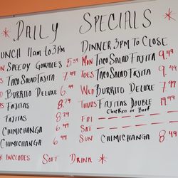 Don Chuys Mexican Grill - Daily specials, includes soft drinks