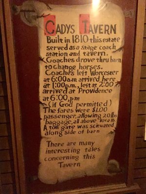 Menu photo 2 Cady's Tavern Chepachet, RI