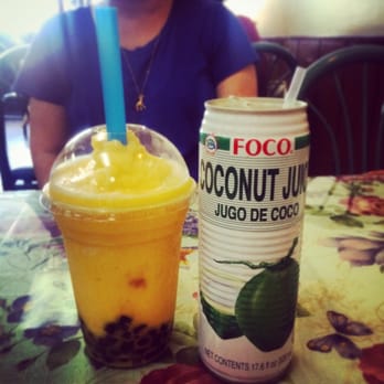 Saigon - Mango bubble tea and coconut juice - Vietnamese Near Me - South Plainfield, New Jersey