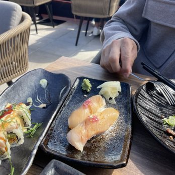 Kaiyo Rooftop - Hamachi nigiri (2 pc) - Peruvian Near Me - San Francisco, California Kaiyo Rooftop - Hamachi nigiri (2 pc) - Peruvian Near Me - San Francisco, California