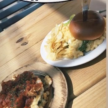 Jus' Mac - Mac burger & chicken parm Mac - Comfort Food Near Me - Houston, Texas