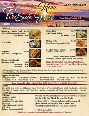 Menu photo 1 Fireside Grill Honey Grove, TX Menu photo 1 Fireside Grill Honey Grove, TX