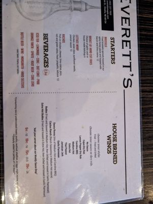 Menu photo 2 Everett's Omaha, NE Menu photo 2 Everett's Omaha, NE