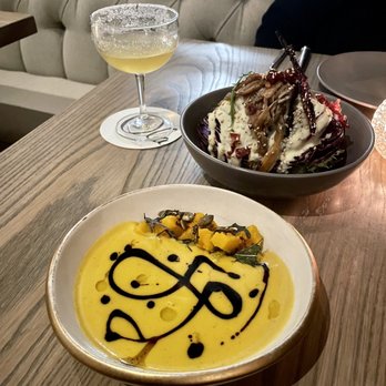 Olamaie - pumpkin soup + smoked cabbage - Southern Near Me - Austin, Texas Olamaie - pumpkin soup + smoked cabbage - Southern Near Me - Austin, Texas