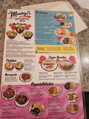Menu photo 2 Mendoza's Restaurant San Jose, CA