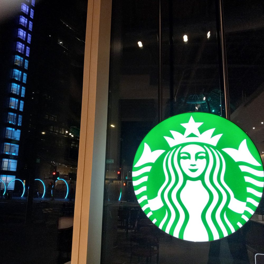 Starbucks - Looking out the Starbucks window at the holiday lights display across the street - Coffee & Tea Near Me - San Jose, California Starbucks - Looking out the Starbucks window at the holiday lights display across the street - Coffee & Tea Near Me - San Jose, California