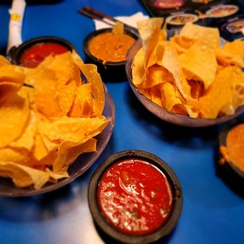 Arriba Mexican Grill - Chips, Salsa and Bean Dip all complimentary - Mexican Near Me - Goodyear, Arizona