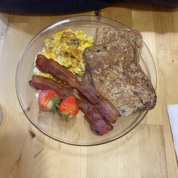 The Grind Coffee Bistro - Scrambled eggs, bacon, and french toast. - Coffee & Tea Near Me - Little Rock, Arkansas