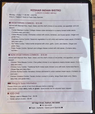 Menu photo 3 Keshar Dedham, MA