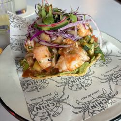 El Chin Chin - Shrimp ceviche on tostada.