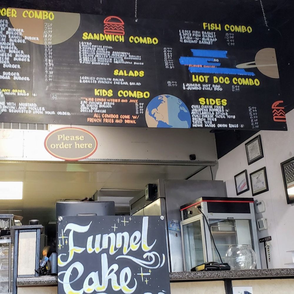 Space Burger - menus on the wall of a restaurant - Burgers Near Me - Irving, Texas Space Burger - menus on the wall of a restaurant - Burgers Near Me - Irving, Texas