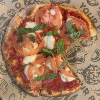Your Pie Pizza - Ischia Margherita. Ate a slice before taking photo. - Pizza Near Me - Peachtree City, Georgia Your Pie Pizza - Ischia Margherita. Ate a slice before taking photo. - Pizza Near Me - Peachtree City, Georgia