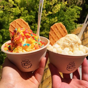 Powder - Mango with condensed milk and fruity pebbles, cereal milk with mochi and condensed milk - Desserts Near Me - San Francisco, California Powder - Mango with condensed milk and fruity pebbles, cereal milk with mochi and condensed milk - Desserts Near Me - San Francisco, California