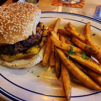 Mint Premium Foods - Hawaiian burger with truffle fries - Specialty Food Near Me - Tarrytown, New York Mint Premium Foods - Hawaiian burger with truffle fries - Specialty Food Near Me - Tarrytown, New York