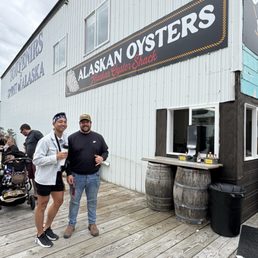 Jase, the owner outside their Oyster Corner! Jase, the owner outside their Oyster Corner!