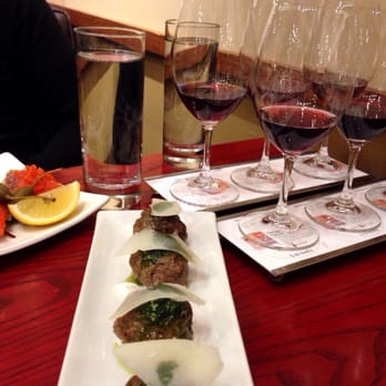 Vino Volo - Roasted lamb meatballs, salmon crostini and two flights of red -- British Columbia reds and world pinot noirs. - Wine Bars Near Me - Richmond, British Columbia Vino Volo - Roasted lamb meatballs, salmon crostini and two flights of red -- British Columbia reds and world pinot noirs. - Wine Bars Near Me - Richmond, British Columbia