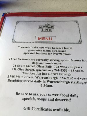 Menu photo 6 New Way Lunch Warrensburg, NY Menu photo 6 New Way Lunch Warrensburg, NY