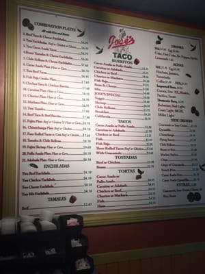 Menu photo 4 Jose's Taco Shop Vista, CA
