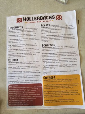 Menu photo 1 Hollerbach's German Restaurant Sanford, FL Menu photo 1 Hollerbach's German Restaurant Sanford, FL