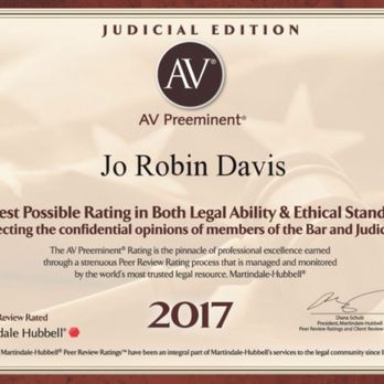 Jo Robin Davis - Martindale-Hubbell 2017 - Lawyers Near Me - Farmington, Michigan Jo Robin Davis - Martindale-Hubbell 2017 - Lawyers Near Me - Farmington, Michigan