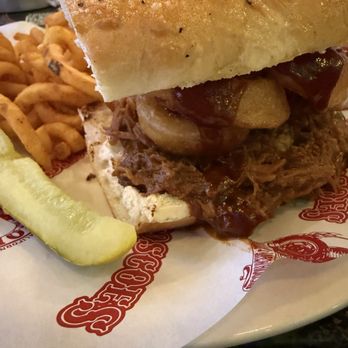 Heroes Restaurant and Brewhouse - Carolina Bbq sandwich w Pulled Pork - American Near Me - Ontario, California Heroes Restaurant and Brewhouse - Carolina Bbq sandwich w Pulled Pork - American Near Me - Ontario, California