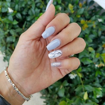 The Nails Center - Loving my "marble" accent nail!! - Nail Salons Near Me - Simi Valley, California