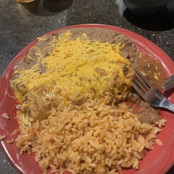 Ponce's Mexican Restaurant - Ground Beef Enchilada with rice & beans - Mexican Near Me - San Diego, California Ponce's Mexican Restaurant - Ground Beef Enchilada with rice & beans - Mexican Near Me - San Diego, California