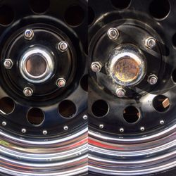 A + Custom Detail - Here we had some rusty hub caps that a client was more than delighted to see we removed.