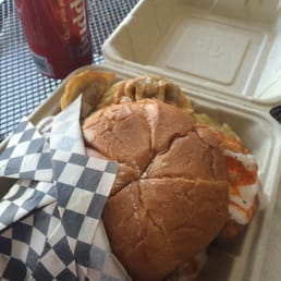 Mr. Miyagi would be proud of this burger! Some potsticks to sound it off.