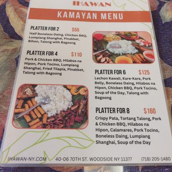 Ihawan - Kamayan Menu (as of August 2025) - Filipino Near Me - Woodside, New York Ihawan - Kamayan Menu (as of August 2025) - Filipino Near Me - Woodside, New York