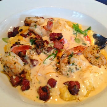 B Matthews Eatery - B. Matthew's Shrimp & Grits.  Very creamy and very delicious.  Just the perfect amount of spice. - New American Near Me - Savannah, Georgia
