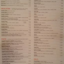 The menu as of late October 2016