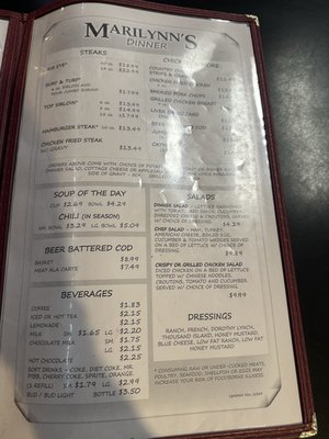 Menu photo 3 Marilynn's Place Osage City, KS