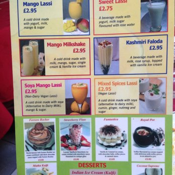 Indian Veg Bhelpoori House - Drinks and desserts menu - Indian Near Me - London, XGL Indian Veg Bhelpoori House - Drinks and desserts menu - Indian Near Me - London, XGL