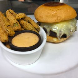 La Jolla - The La Jolla Burger & whole fried okra