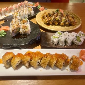 Masa Sake Grill - Summer roll, eel avocado roll, lemon tuna roll, lobster tail roll, crab asparagus roll, and crab Rangoon roll. - Sushi Bars Near Me - Indianapolis, Indiana
