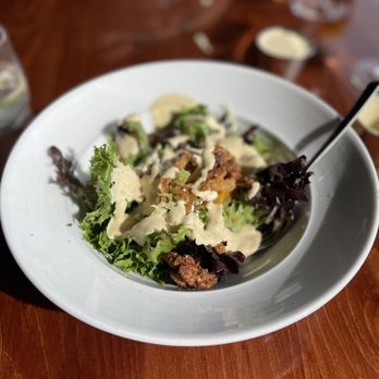 Sunset Terrace - House salad with bacon Dijon dressing - Seafood Near Me - Asheville, North Carolina Sunset Terrace - House salad with bacon Dijon dressing - Seafood Near Me - Asheville, North Carolina